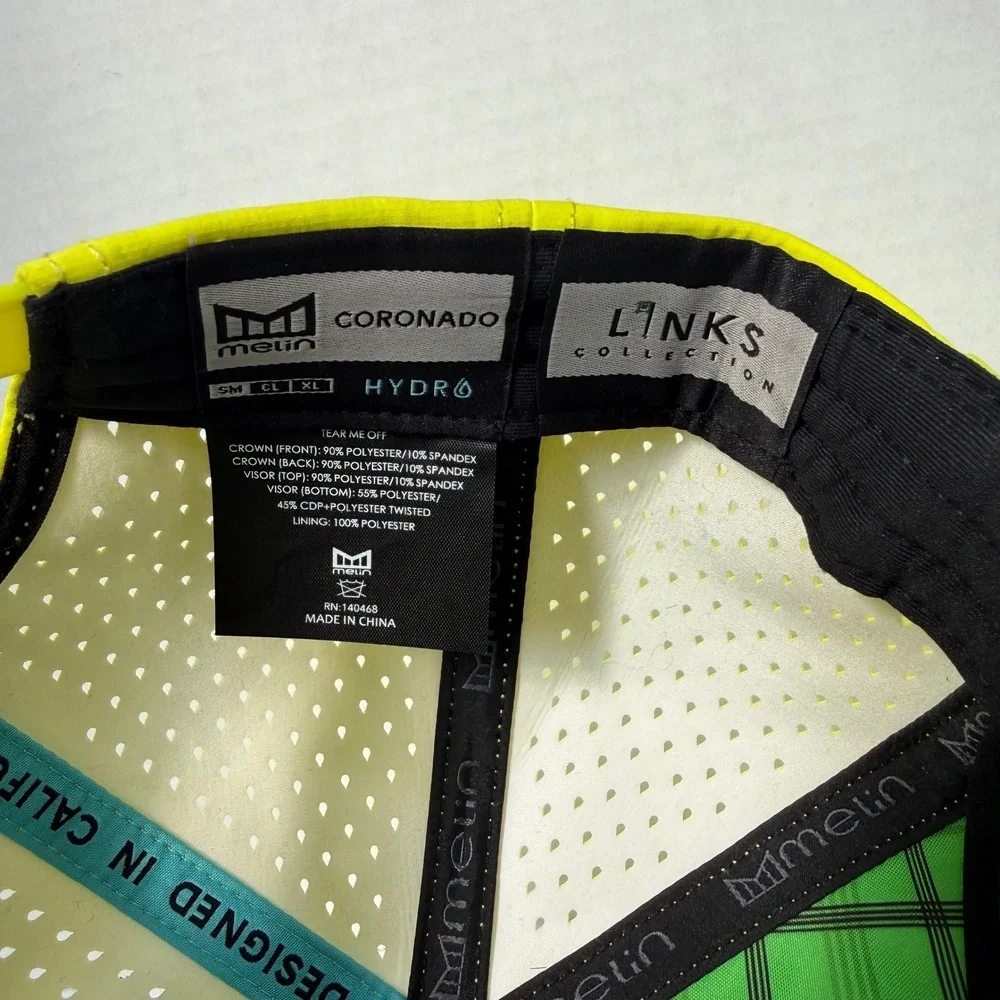 Melin Coronado Hydro Links Collection Hat Mens SM Neon Yellow Rope Snapback